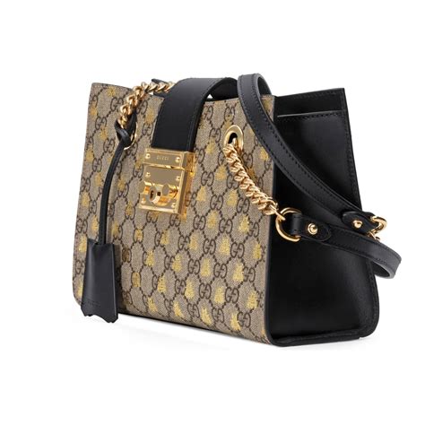 gucci handbag with bee|Gucci padlock small shoulder bag.